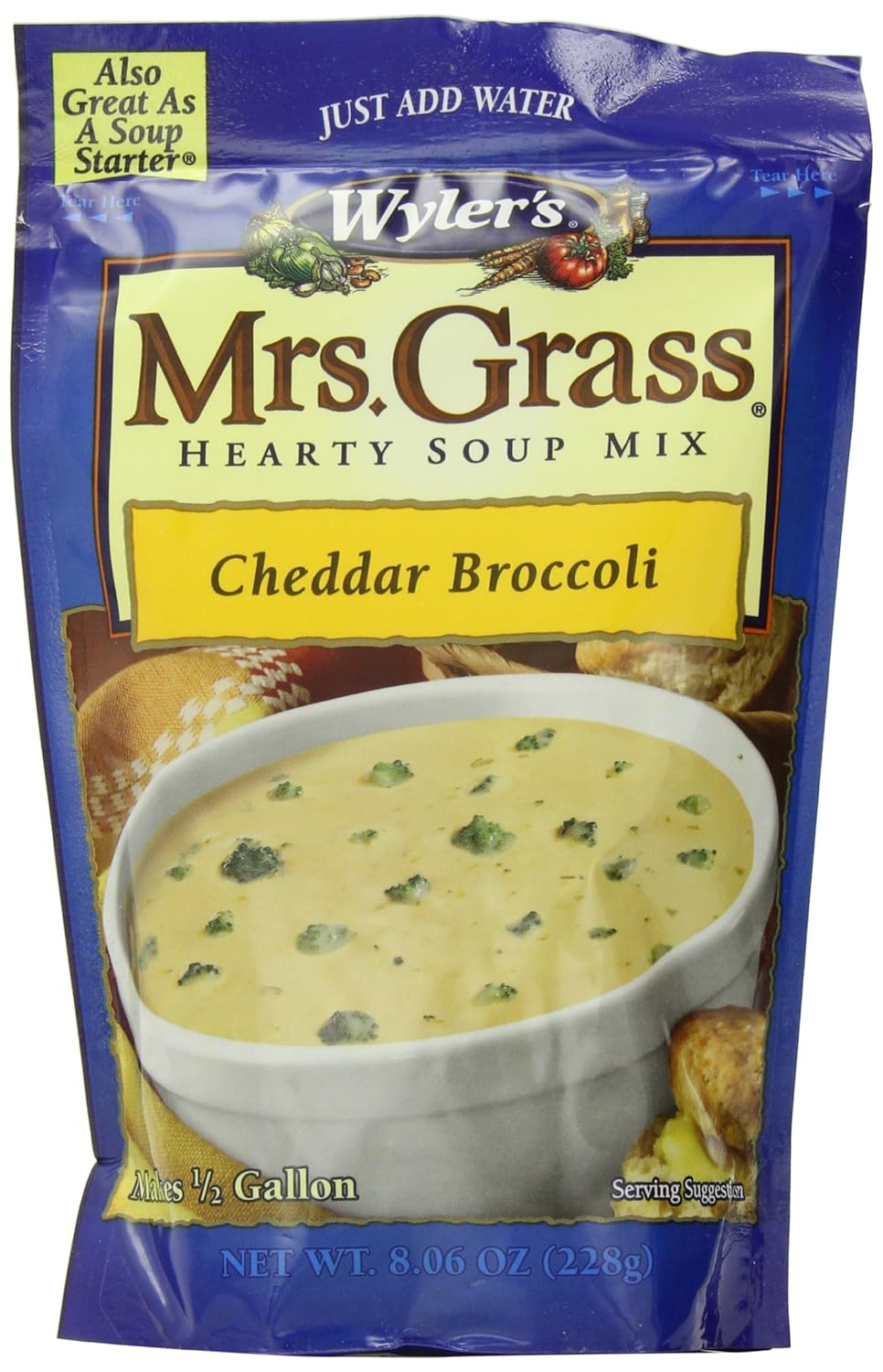 Mrs. Grass Hearty Soup Mix, Cheddar Broccoli, 8.06 Ounce