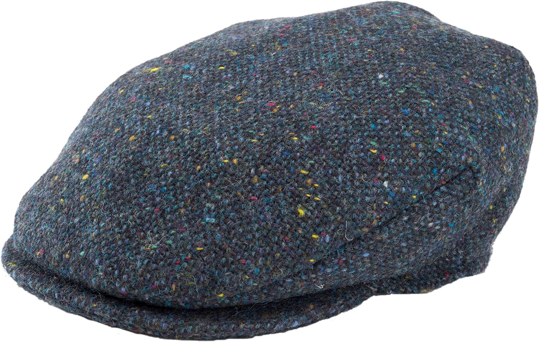 Hanna Hats Men Donegal Tweed Vintage Flat Driving Cap Made in Ireland 100% Wool