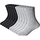 DoSmart Kids Athletic Crew Socks Boys Girls Classics Cotton School Uniform Childs Sports Breathable Casual Socks 10 Pairs