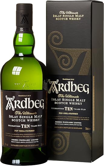 Whisky Ardbeg Islay Single Malt 10 Jahre In Geschenkverpackung 1 X 0 7 L Amazon De Bier Wein Spirituosen
