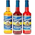 Torani Sugar Free Fruit Flavor Syrup Variety Pack - Raspberry, Strawberry, Peach, 3-Count, 1.83-Pound Bottles
