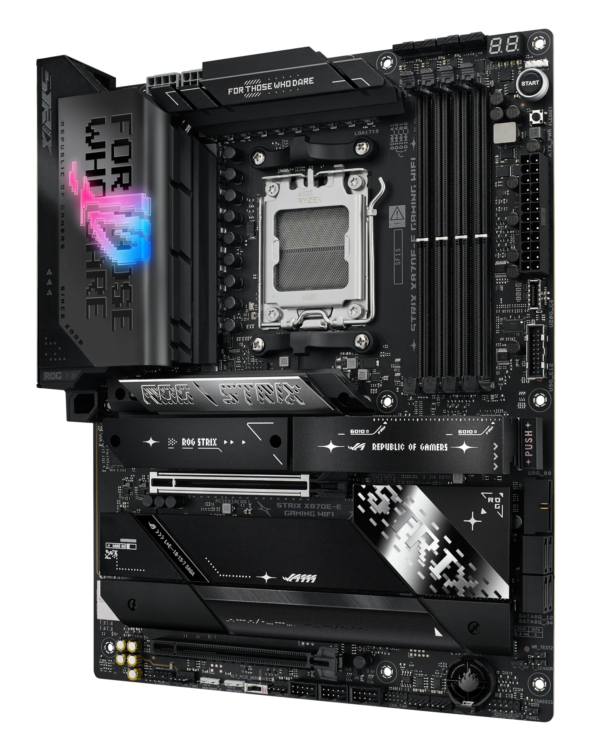 ASUS ROG Strix X870E-E Gaming WiFi Mainboard Sockel AM5 (AMD, X870E, ATX, 18+2+2 Power Stages, Dynamic OC Switcher, Core Flex, DDR5, WiFi 7, M.2, PCIe 5.0) 5