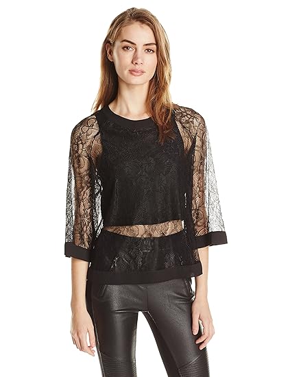 black sheer overlay top