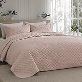 Bedsure Quilts King Size - Lightweight Bedspreads King Size with Basket Weave Pattern, Soft Quilt Bedding, Dusty Rose Comforter Coverlet for All Seasons (106" x 96")