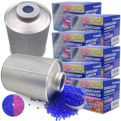 Wisesorb 800 Gram Gun Safe Dehumidifier, 6 Pack of 1.77 LBS Rechargeable Dehumidifier Blue to Pink Silica Gel Desiccant Moisture Absorbers, Dehumidifiers for Room, Bedroom, Safe, Closet, Bathroom, Car
