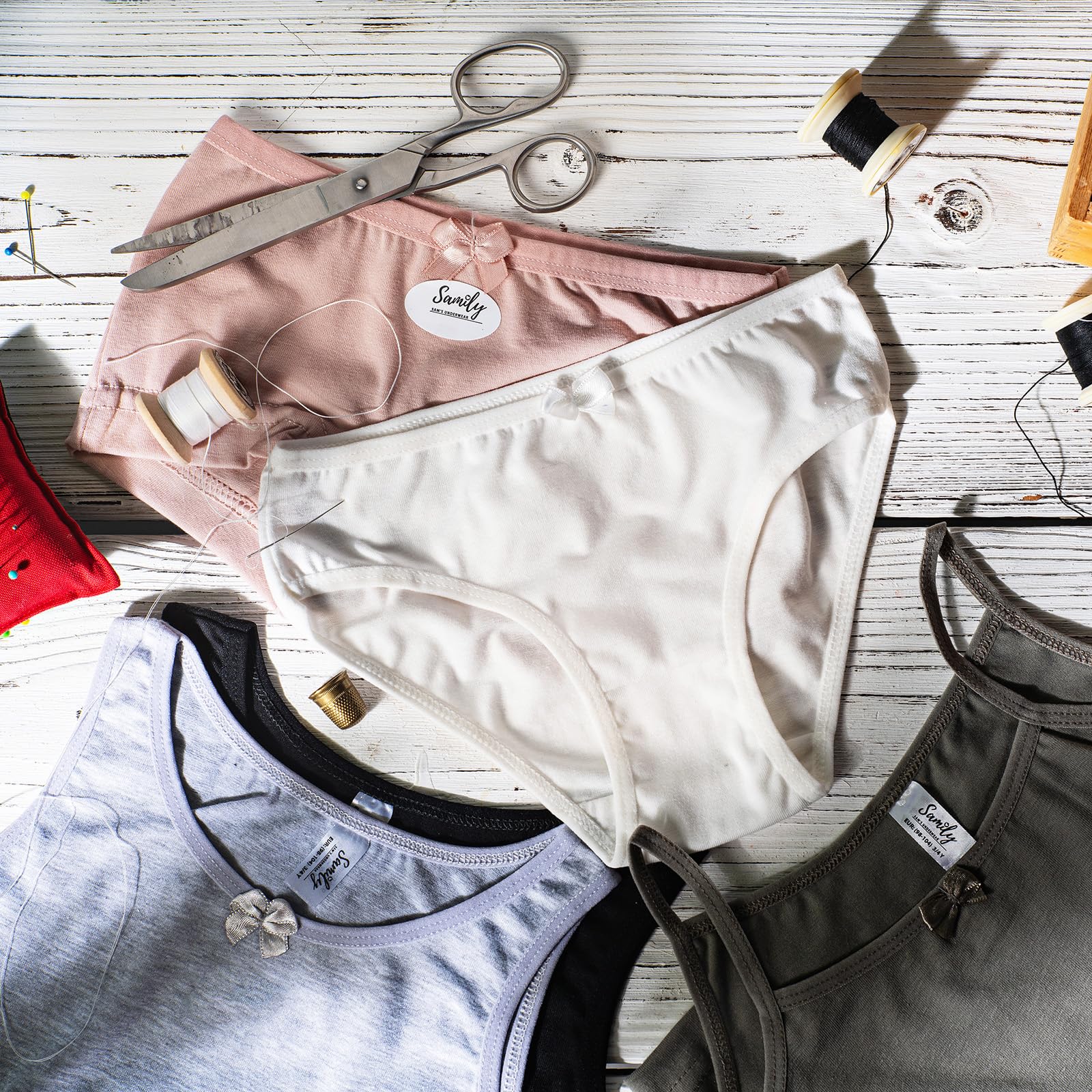 SAMILY Mädchen Unterhosen Unterhemd Set 10er Pack Unterwäsche Baumwolle 122 128 3