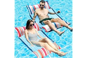 FindUWill Fabric Pool Hammock Floats, XL, 2Pack Inflatable Multi Purpose Water Hammocks Floaties (Saddle, Lounge Chair, Hammock, Drifter), Pool Float Lounger for Adults