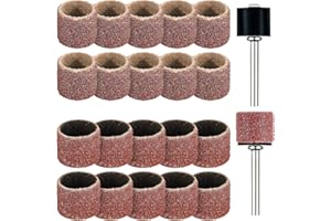 LEELOSP 22 Pet Nail Grinder Replacement Kit with Grit Sanding Bands Pet Smoother Claw Care Black Grinding Drums Dog Nail Grinder Replacement Dog Claw Grooming Supplies(1/2 Inch 60 Grit and 100 Grit)