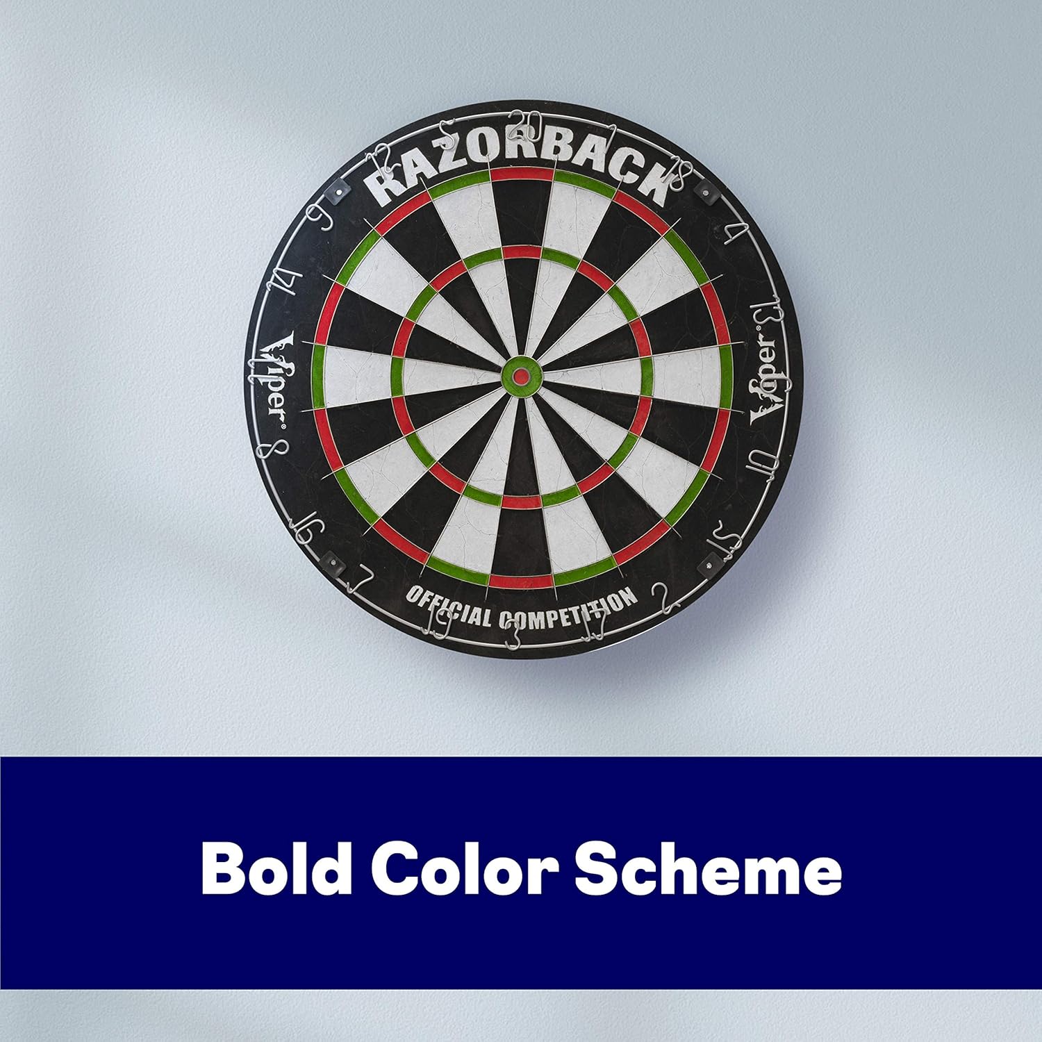 Viper Razorback Official Competition Bristle Steel Tip Dartboard Set with Staple-Free Razor Thin Metal Spider Wire for Increased Scoring, Reduced Bounce Outs; Self-Healing Premium-Grade Sisal Board : Board Games : Sports & Outdoors
