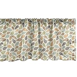 Ambesonne Leaves Window Valance, Autumn Theme