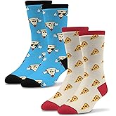 Socktastic Mens Pizza - 2 Pack Of Funny Novelty Socks, Casual Crew Fits Shoe Size 8-13, Pizza, Large US