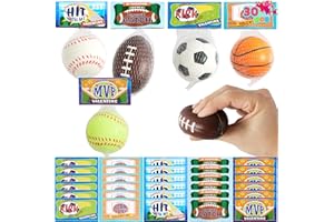 JOYIN 30 Pack Kids Valentines Day Gift Cards with Gift Mini Sports Ball Figure Stress Balls Squeeze Foam Balls for Classroom Exchange Prizes, Stress Relief / Anxiety Relief, Valentine Party Favor Toys