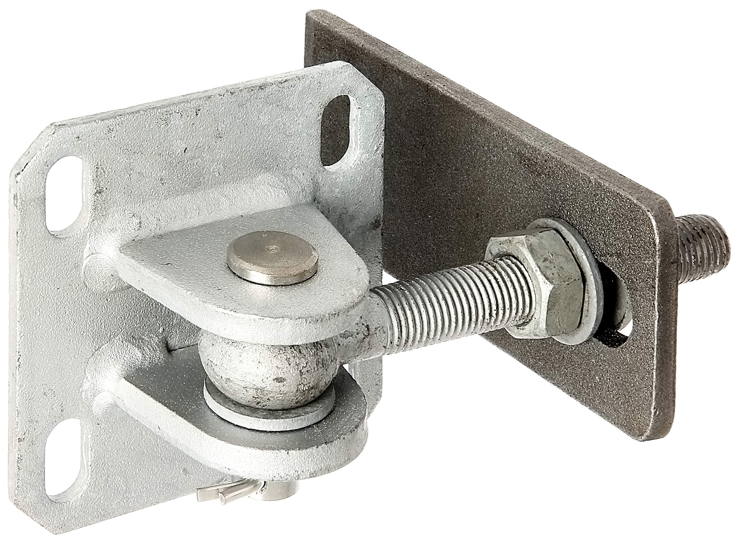 Alberts 418649 Gate Hinge with Screw-On Plate Hot-Dip Galvanised Steel and Stainless Steel Thread M16