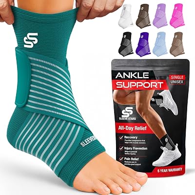SS SLEEVE STARS Sleeve Stars Ankle Brace with Removable Strap Turquoise 10-12"