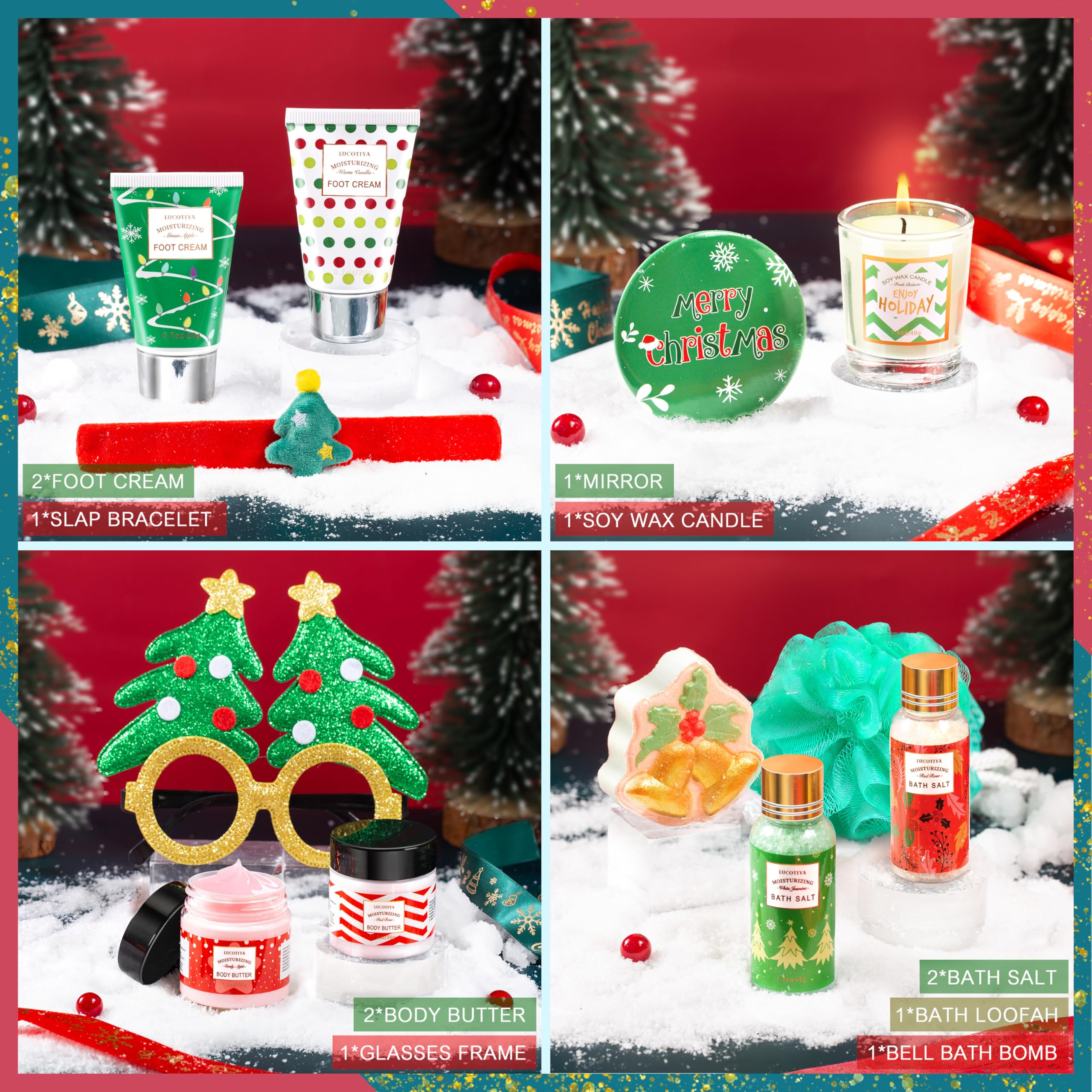 LUCOTIYA Advent Calendar 2025-24 Days of Beauty Advent Calendar, Bath and Body Gifts Sets for Women, Christmas Gifts Baskets for Women, Skincare Beauty Gift Baskets