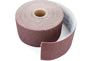 Ready-to-wrap Ready-to-Cut 3" Wide by 49 Feet Long Aluminium Oxide Abrasive for Drum Sander Sandpaper Continuous Roll (Grit:8