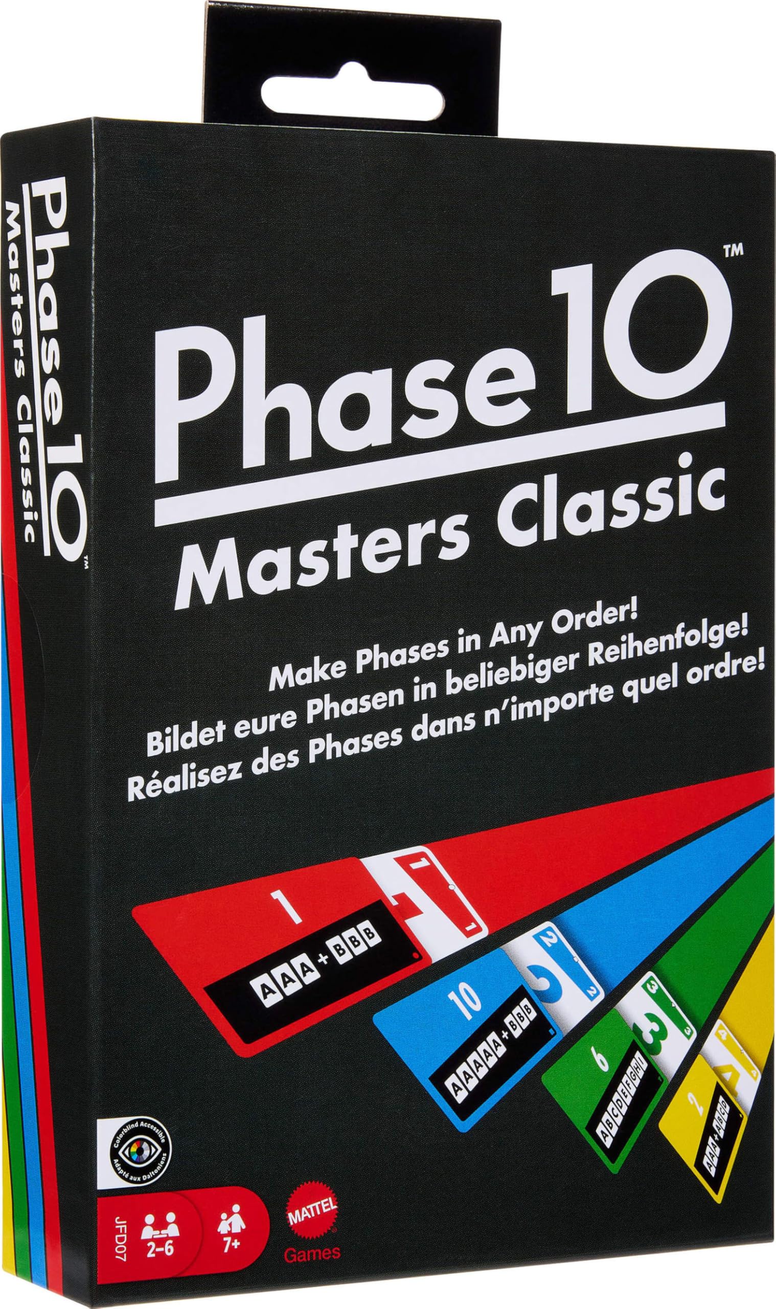 Photo 1 of Mattel Games Phase 10 Masters Classic Card Game, Family Card Game Including 60 Phase Target Cards That Can Be Played in Any Order for 2-6 Players