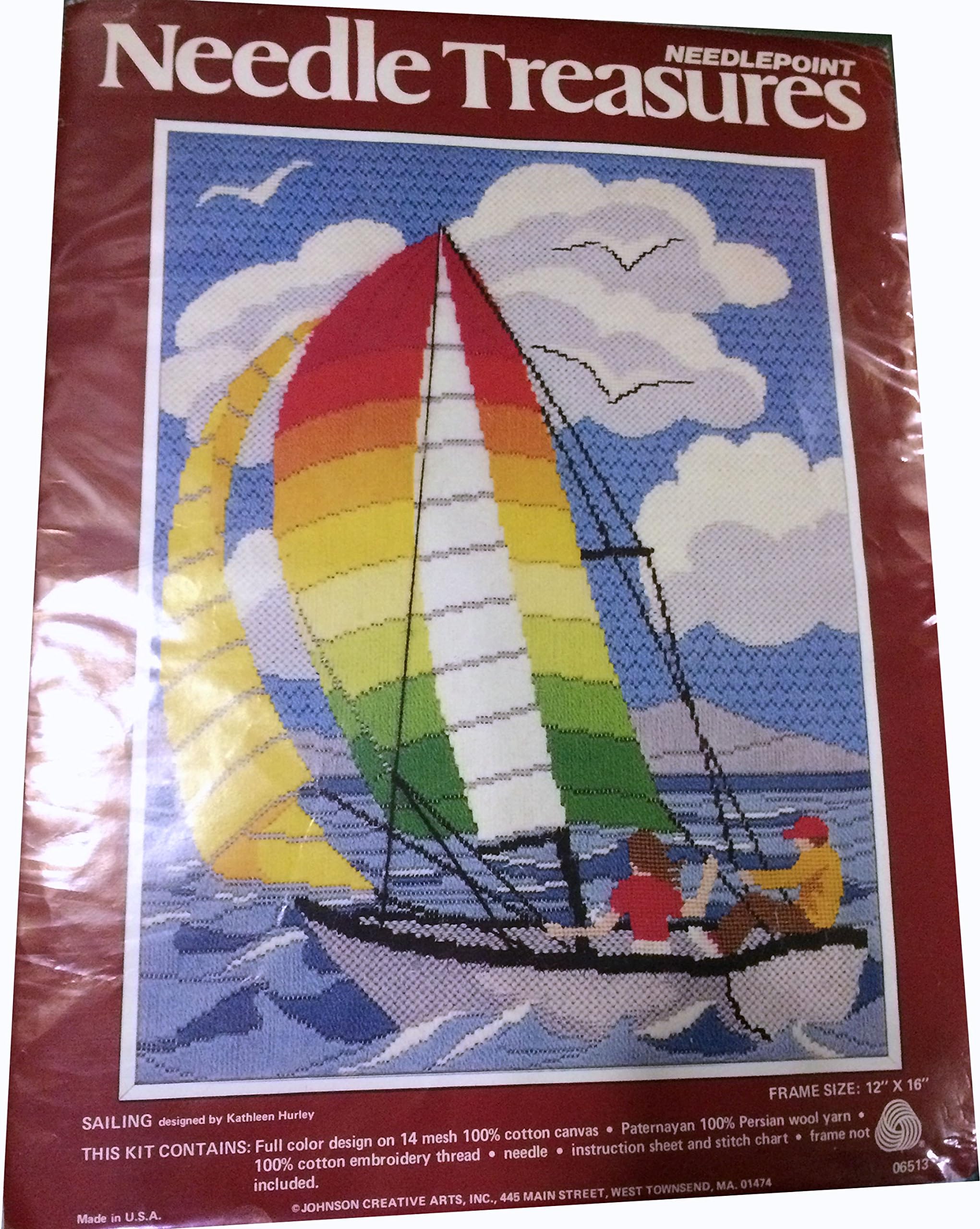 Needle Treasures Longstitch Needlepoint Kit 06513 Sailing Sailboat On Ocean By Kathleen Hurley
