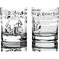 Greenline Goods Whiskey Glasses - Alice in Wonderland (Set of 2) | Literature Rocks Glass with Lewis Carroll Book Images & Wr