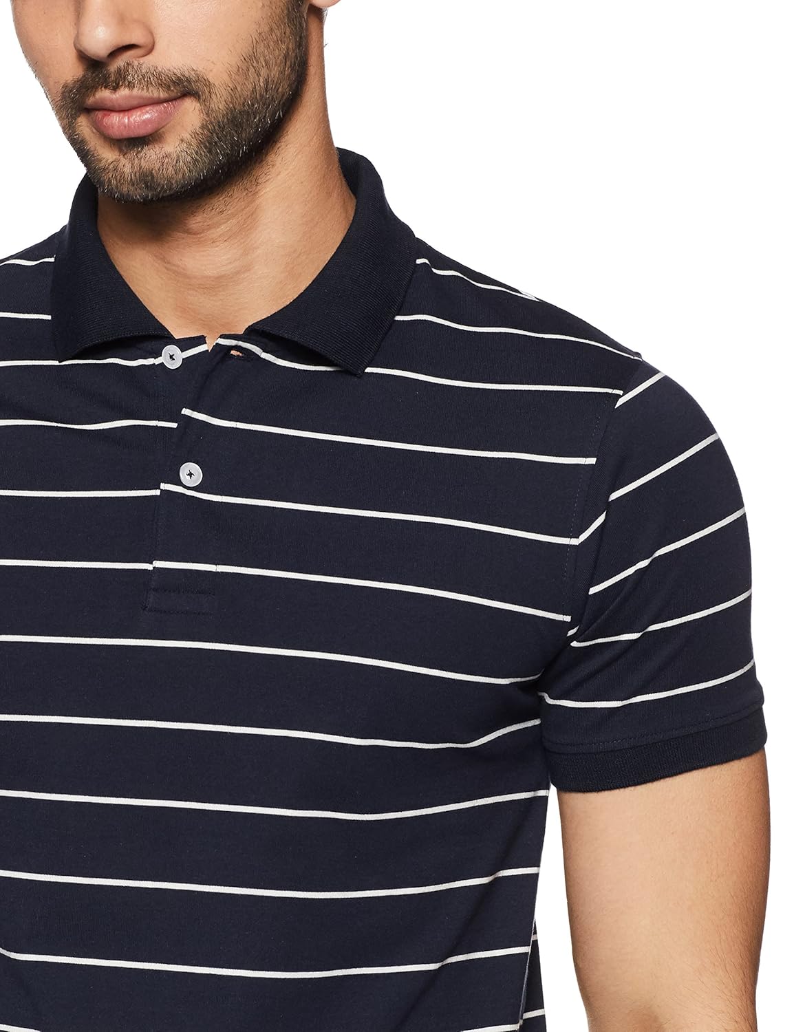 get in men's striped regular fit polo