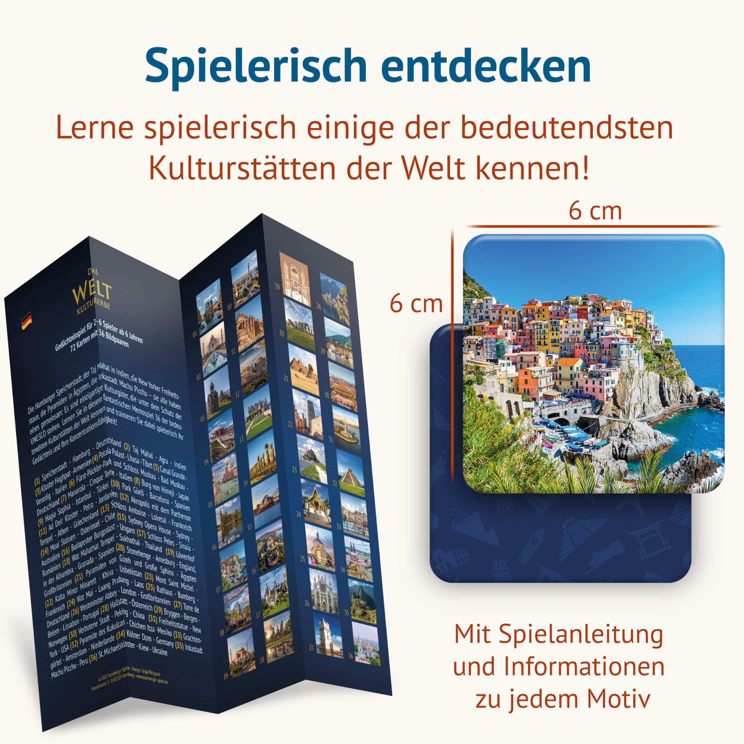 Starnberger Spiele - Weltkulturerbe Memospiel - Kartenspiel für Erwachsene und Kinder ab 6 Jahren - Geschenk für Reise- und Kulturliebhaber 4