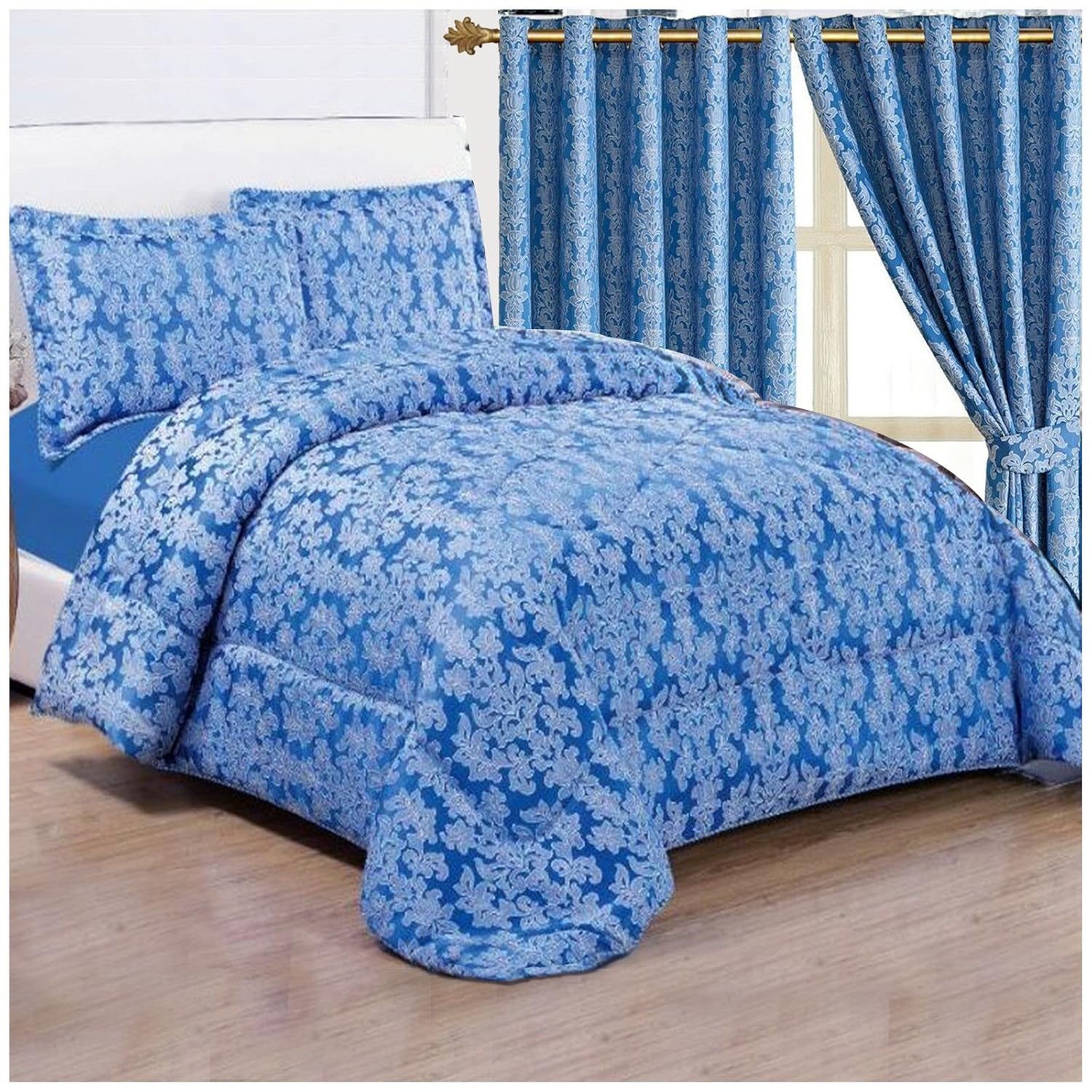 Luxurious Cream 3Pcs Quilted Jacquard Bedspread Super King Size eBay