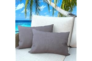 Dormirpilow Outdoor Pillows Set of 2, 12''×20''Waterproof Throw Pillow for Patio Furniture, Feathers and Down Filled Outside Decorative Pillows Inserts for Garden, Porch Swing, Couch and Sofa