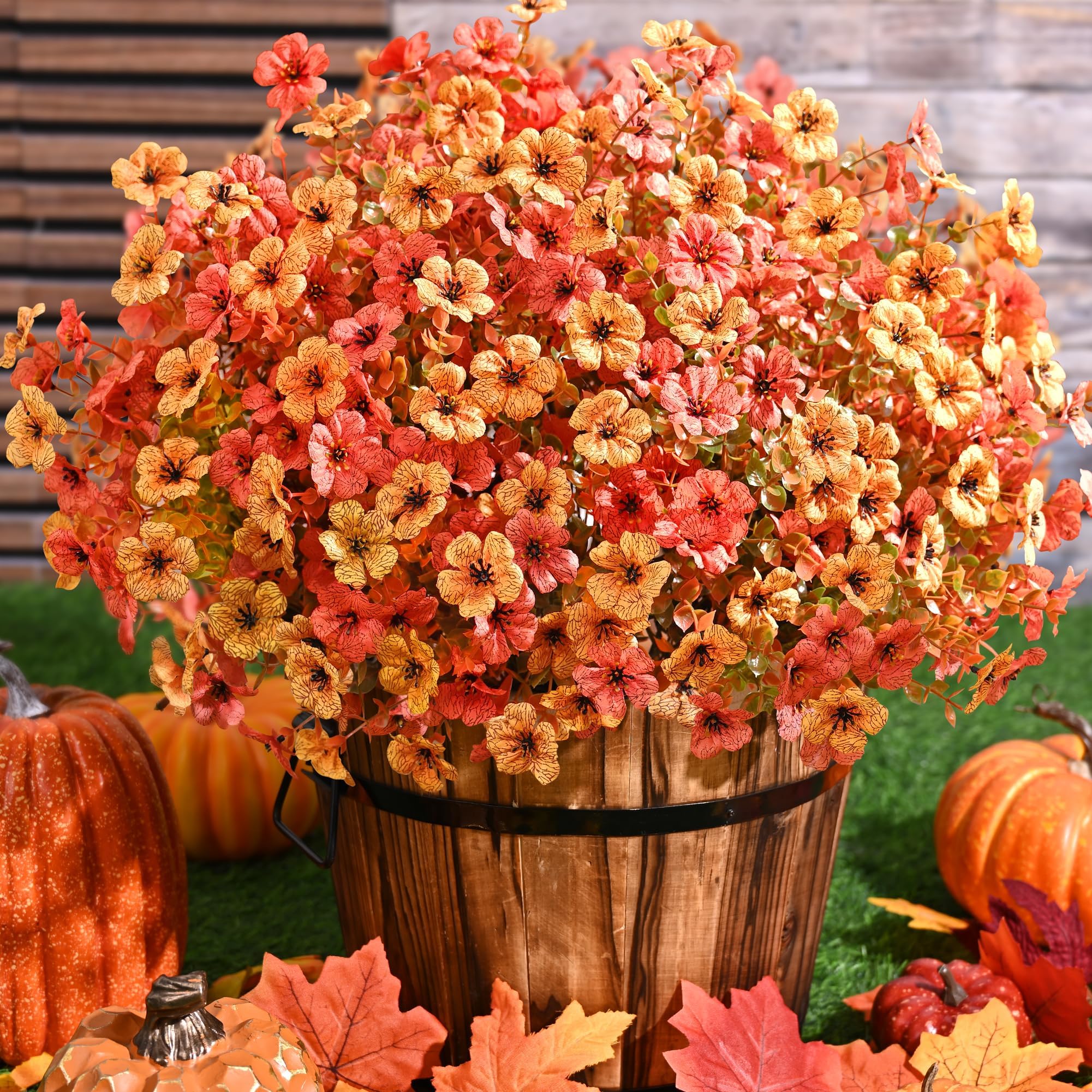 Fake Mums, 24 Bundles Artificial Mums for Outdoors, Faux Mum for ...