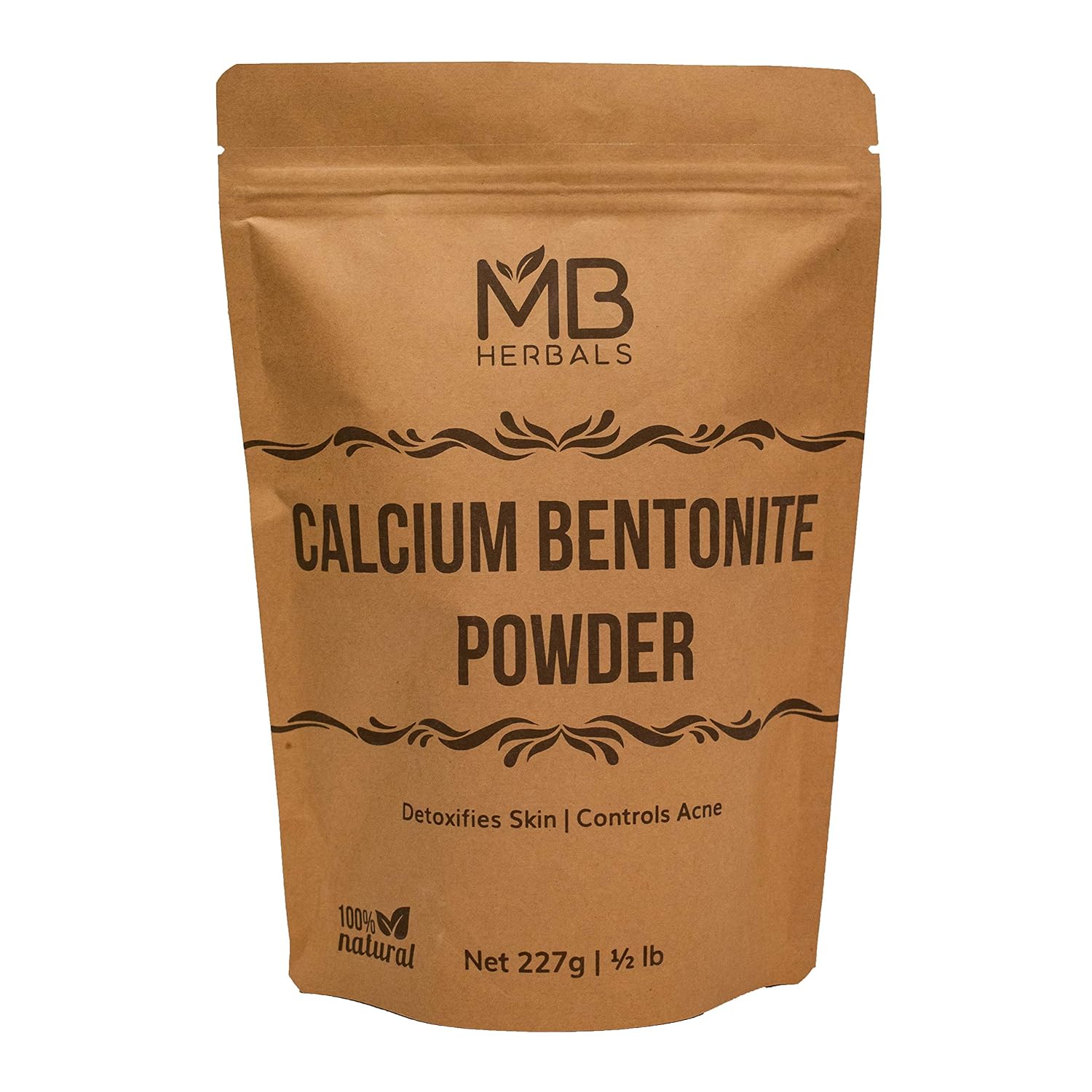 MB Herbals Calcium Bentonite Clay Powder 227g Half Pound Bentonite