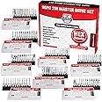 96pc Master Screwdriver Bit Set- Full Driver Set- Phillips, Robertson, Allen (Metric), Allen (SAE), TORX, Slotted (SAE), Slotted (Metric)- Magnetic Hex Shank Drill Bits- The Full GIFD Collection