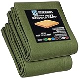 Premium Canvas Tarp 2 Pack, 12 x 20 ft, 14oz. Heavy