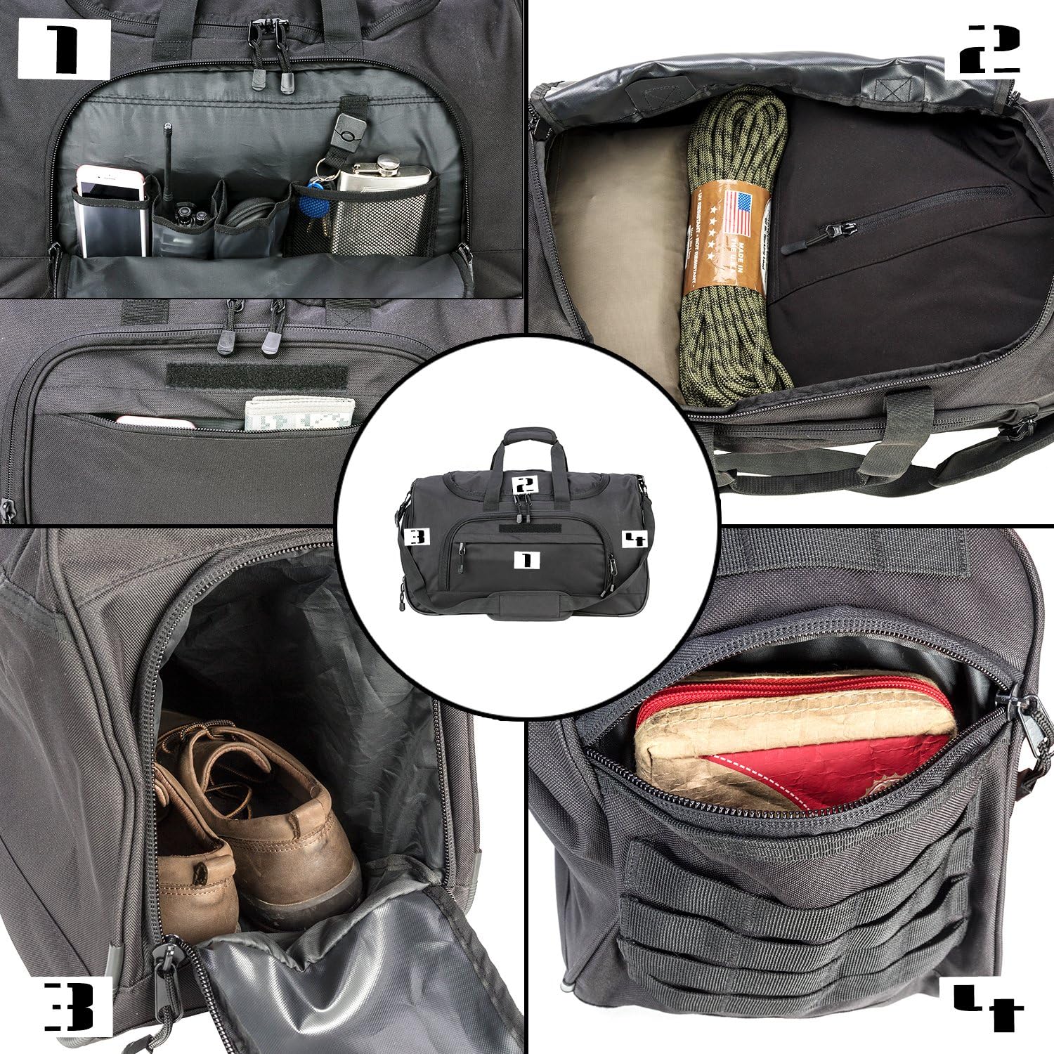 WolfWarriorX Gym Bag for Men Tactical Duffle Bag Military Travel Work Out Bags: Clothing