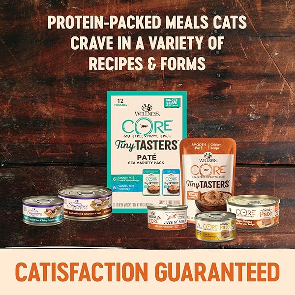 WELLNESS CORE SIGNATURE SELECTS SHREDDED ADULT CANNED WET CAT FOOD, NATURAL, PROTEIN RICH, GRAIN FREE, CHICKEN AND BEEF ENTRÉE RECIPE, 2.8 OZ, PACK OF 12 CANS