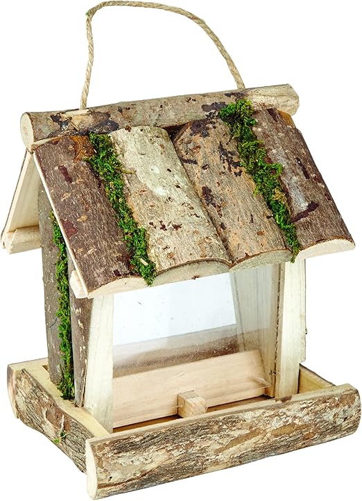 Gardman A04332 Rustic Wooden Seed Feeder Brown Amazon Co Uk