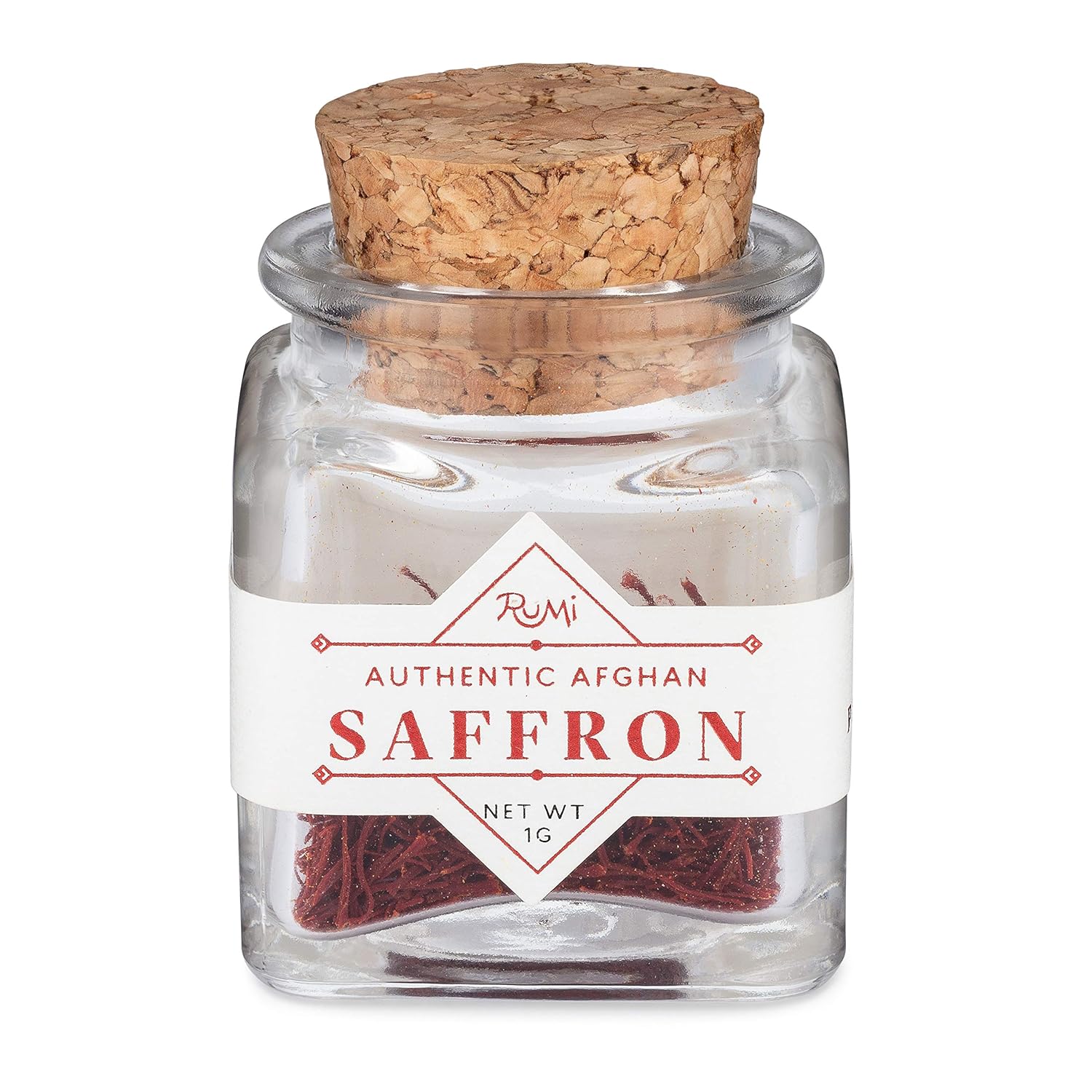 Rumi Spice Saffron, Square Glass Jar, 1 g