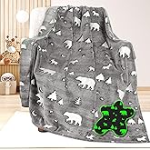 Bear Blanket Gifts for Women & Girls, Soft Warm Lightweight Plush Flannel Throw, Cozy Comfy Fuzzy Blanket for Bed, Sofa, Travel, Living Room, Home Decor