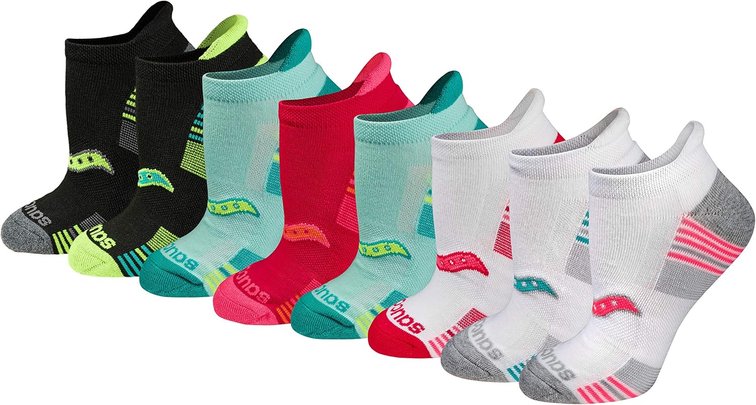 Saucony Women's Performance NoShow Sport Socks Running, White Fashion