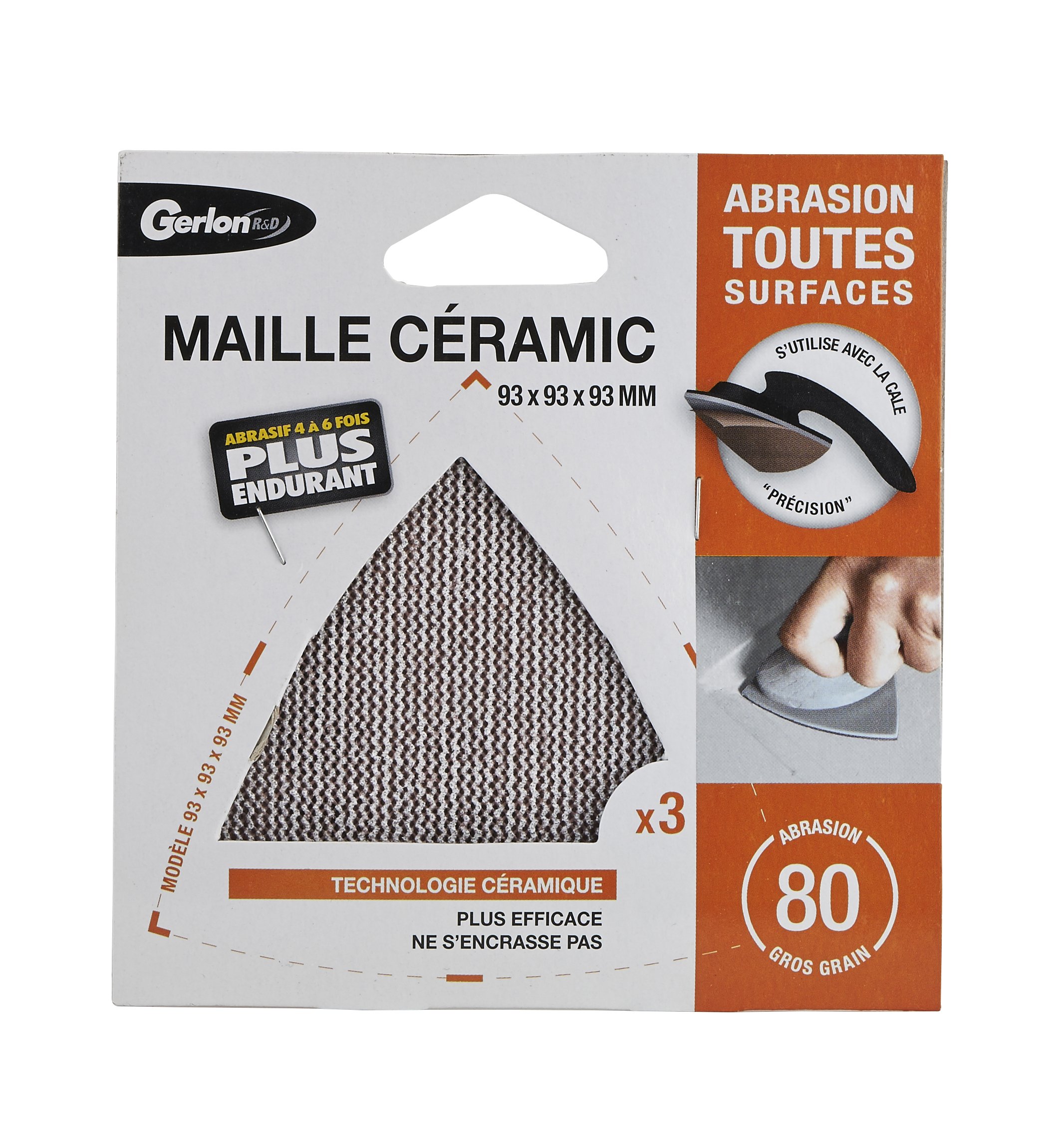 3 x Delta/Triangle Abrasive Pads 93 x 93 x 93 mm Large