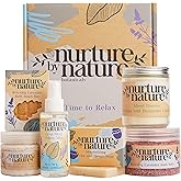 NURTURE BY NATURE Self Care Gift Set for Women – 6 Piece Relaxing Bath & Body Spa Gift Basket with Bath Bomb, Hand Cream & Scented Candle – Self Care Gifts for Valentine’s Day & Mother’s Day Gift