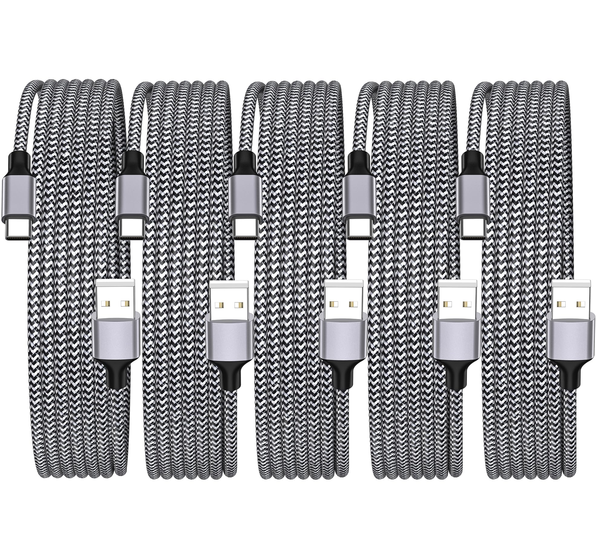 Photo 1 of [Apple MFi Certified] iPhone 17 Charger Cable, Linocell 5Pack USB A to Type C 60W Fast Charging Cord USB Type C Braided Cable for iPhone 17/17 Air/17 Pro/17 Pro Max/16 Pro/15/Galaxy S25/S24/Pixel/iPad