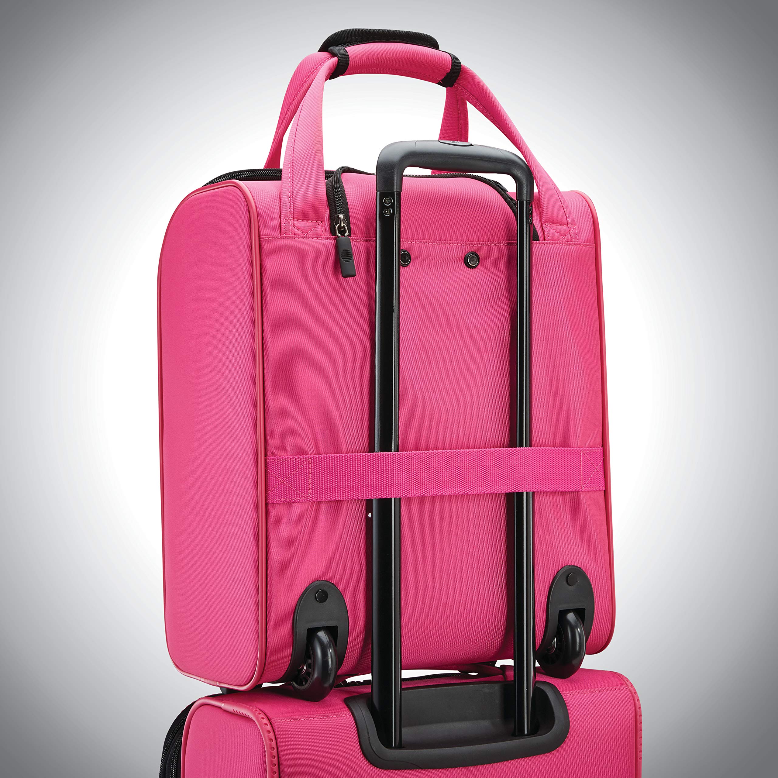 American Tourister 4 Kix Expandable Softside Luggage, Pink, Underseater