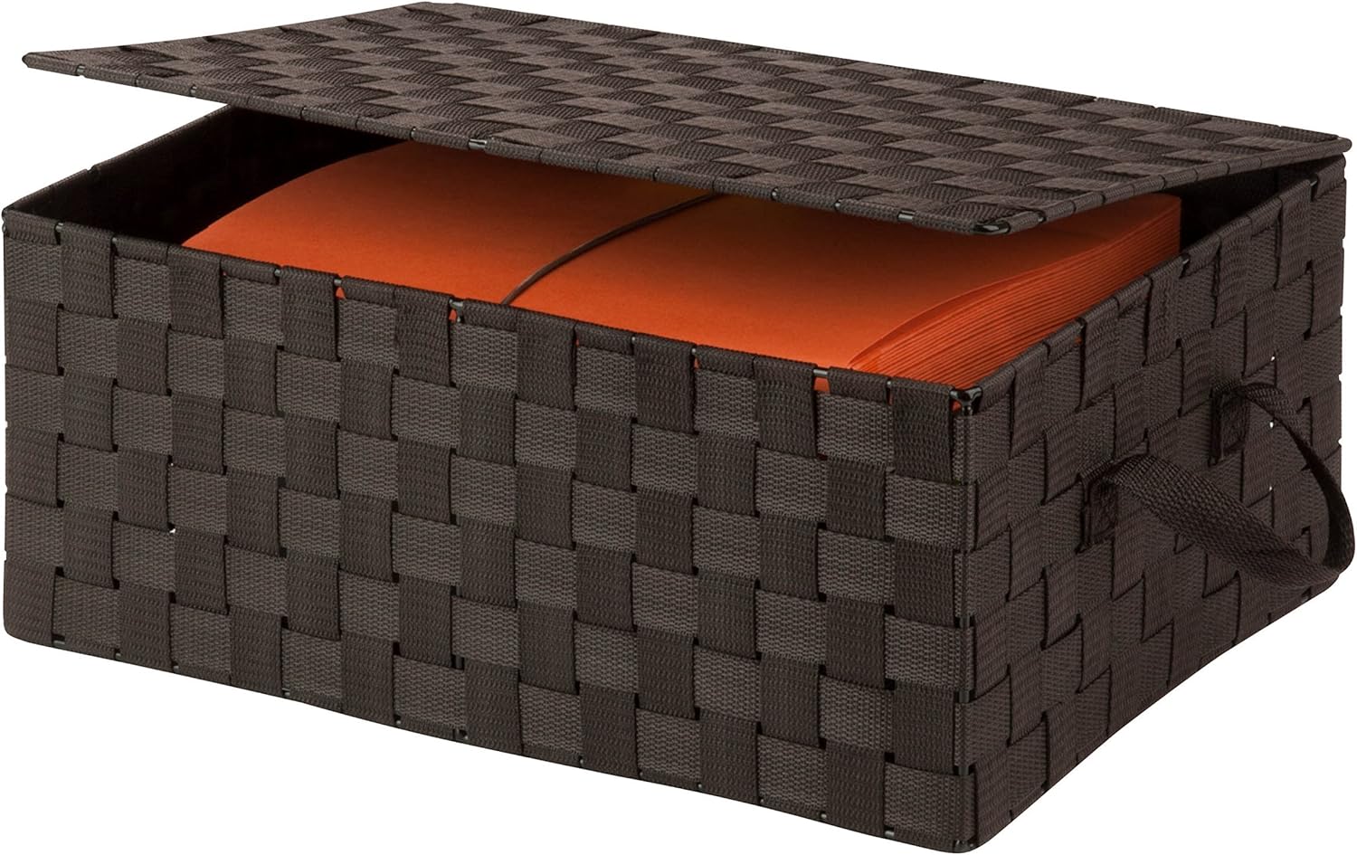 Honey-Can-Do OFC-03704 Double Woven Storage Chest Box with Lid and Handles, 12 by 17 by 7-Inch, Espresso: Home & Kitchen