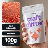 Hemway Red Holographic Glitter Microfine 100g for Resin Craft Nail Art view 2