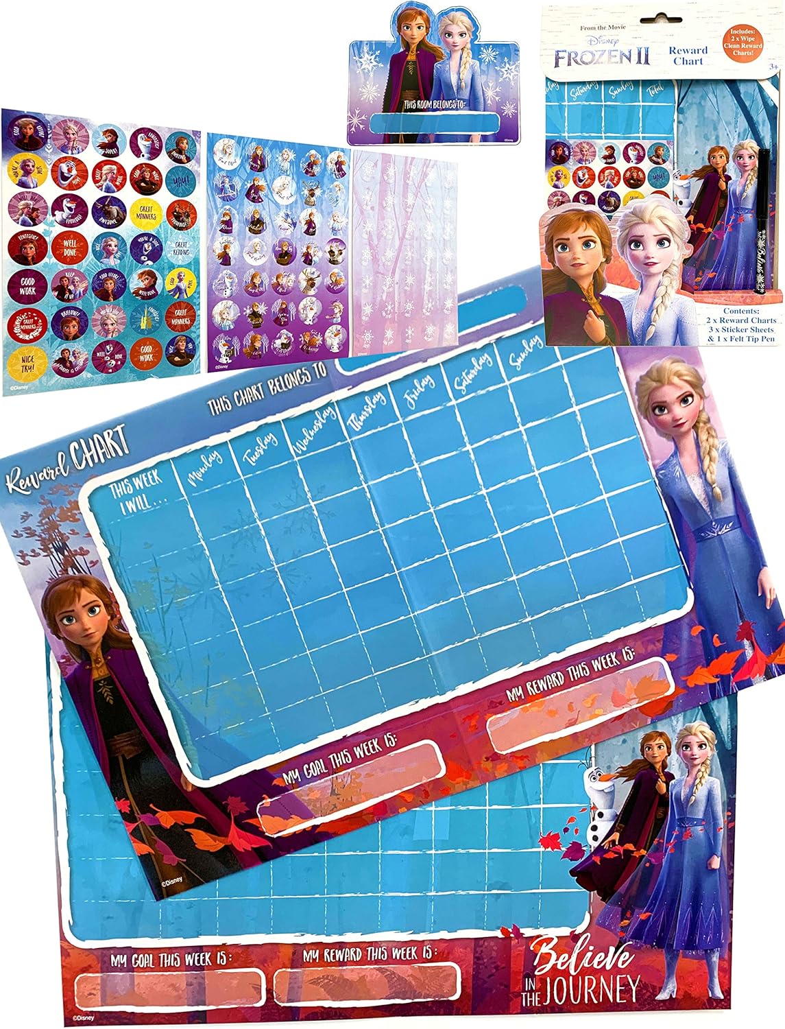 Disney Frozen 2 Reward Chart with stickers 2 reward charts 105 reward