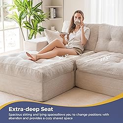 MAXYOYO L-Shaped Sectional Sofa with Convertible