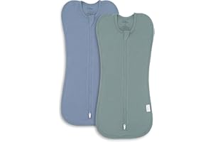 Comfy Cubs Swaddle Blanket Baby Girl Boy Easy Zipper Wrap 2 Pack Newborn Infant Sleep Sack (Small 0-3 Months, Nomadic Blue, A