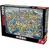 Anatolian Puzzle - Wonderful World Map, 3000 Piece Jigsaw Puzzle, 4923, Multicolor