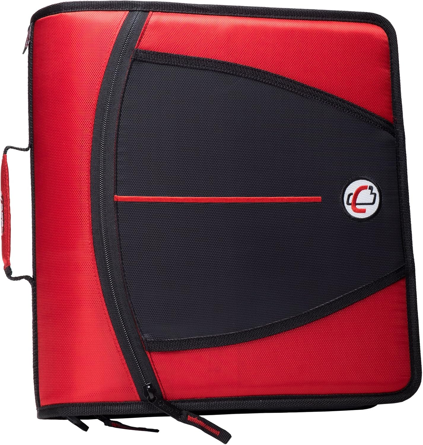 Caseit 8 cm Mighty Zip Tab 4 Ring Binder Red/Black Amazon.co.uk