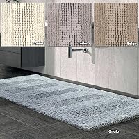 Casatessile Tappeto Bagno Puro Cotone Liscio Blanc Scendidoccia Cotone, Tappeto Da Bagno Assorbente - 60x160 Cm - copertina