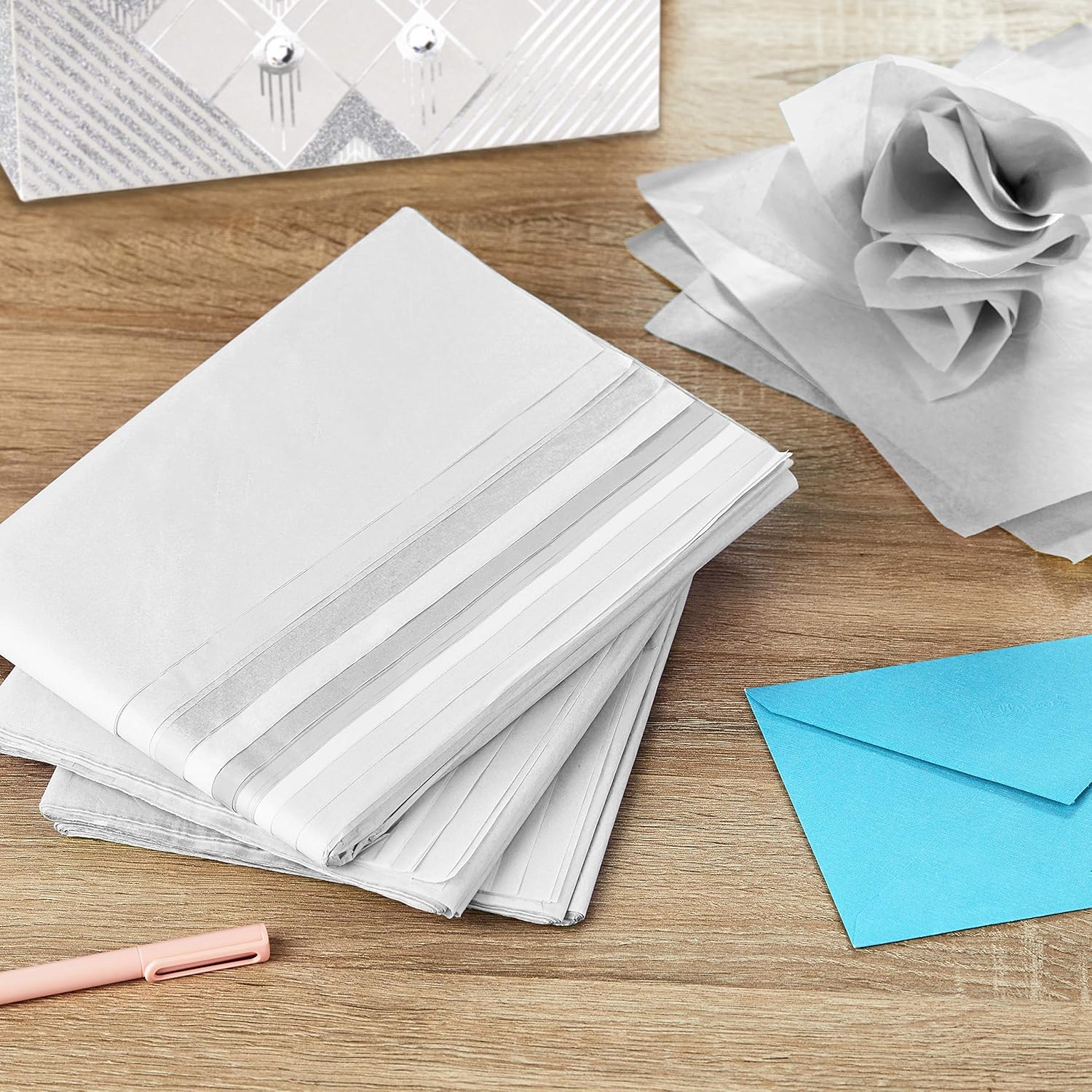 Hallmark White Tissue Paper (100 Sheets) for Birthdays, Easter, Mothers Day, Graduations, Gift Wrap, Crafts, DIY Paper Flowers, Tassel Garland and More: Kitchen & Dining